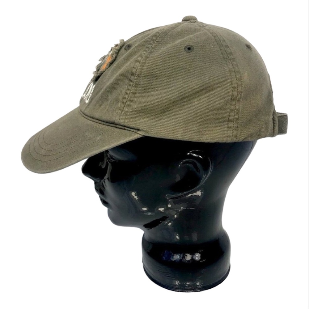 Irish Flag Trucker Cap Hat Distressed Canvas Army Green Adjustable Snap Closure - Picture 3 of 5